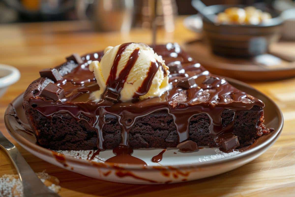 Lire la suite à propos de l’article Brownie fondant au chocolat avec glace vanille